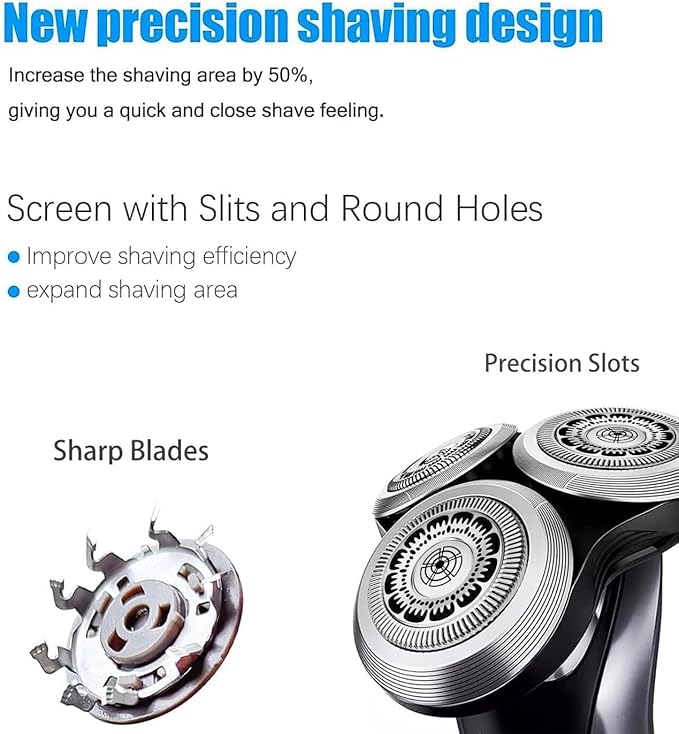 SH60 Replacement Shaver Heads Compatible with Philips Norelco Series 6000, Replacement Blades Compatible with Philips Electric Shaving Series 6000