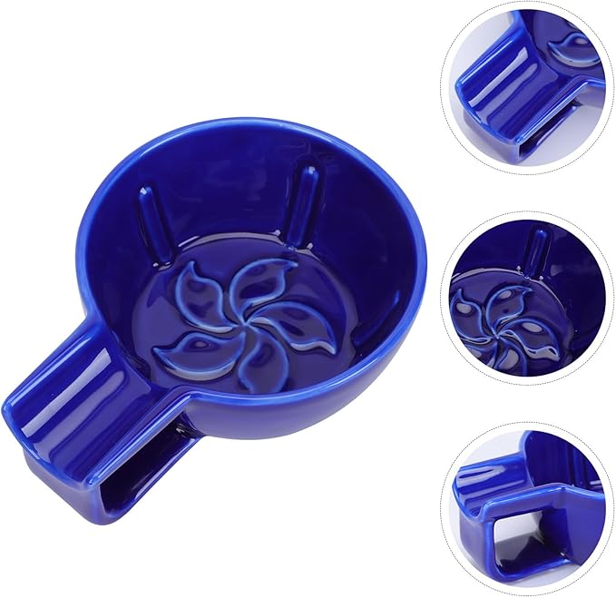 Healifty Ceramic Shaving Soap Bowl for Men Blue Foaming Bowl Shaving Container Home Use
