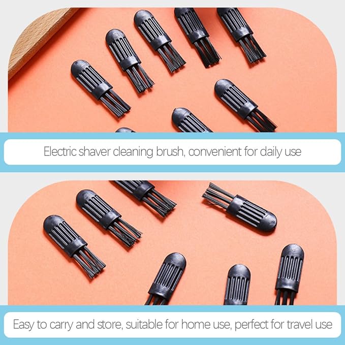 100pcs Nose Hair Trimmer Cleaning Brush Set, Mini Razor Shaver Cleaner Tools for Men’s Electric Grooming, Black Compact Brushes for Facial Hair Maintenance