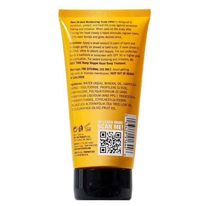 Dare 2B Bald high time Scalp Moisturizer Lotion | After Shave Lotion for Men | Bald Head Care Regime | Condition, Protect, and Treat Flaking | Razor Bump Head Moisturizer for Men | 4.75 OZ