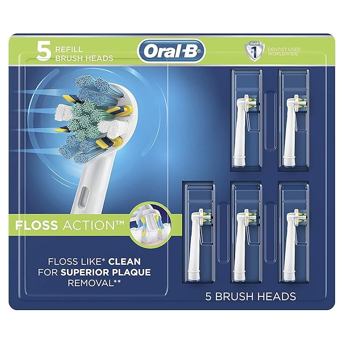 Oral-B FlossAction Electric Toothbrush Replacement Brush Heads Refills, 5 Count
