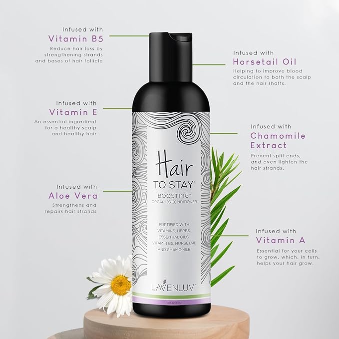 Lavenluv Stay Hair Growth Conditioner - Anti-Loss Treatment - Deep Moisture - Vitamins & Essential Oils - Thickening - Men & Women - 8oz