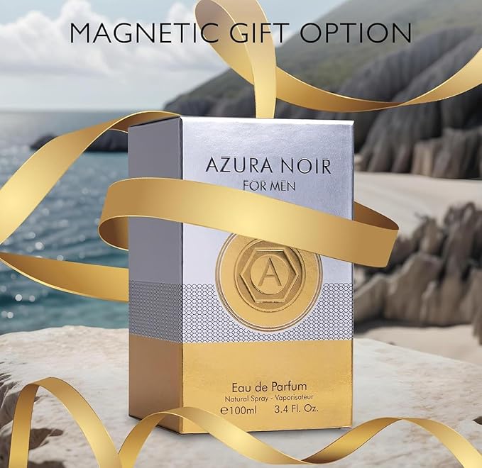 Azura Noir for Men Eau De Parfum - Woody Spicy Fragrance - Long-Lasting Cologne Choice For Daily Wear - Top Notes of Lemon, Nigerien Ginger, Refreshing Mint & Lavender - Elegant 100ml Bottle