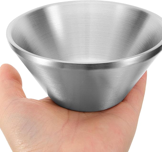 Zerodeko Stainless Steel Shave Bowl for Men 12x5.7cm Reusable Shaving Mug Beard Care Accessory Household Shaving Soap Bowl for Daily Grooming