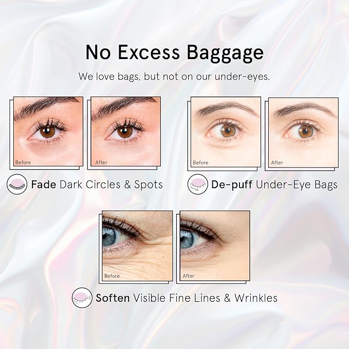 grace & stella Peptide Under Eye Patches with Niacinamide & Rice Extract - Firming Eye Masks for Dark Circles and Puffiness - Small Gifts for Women - Vegan, Cruelty-Free (White, 6 Pairs)