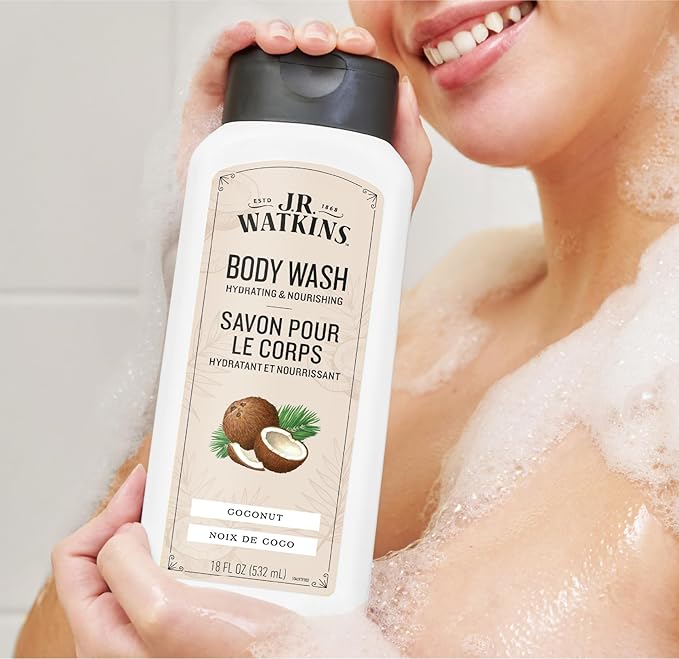 J.R. Watkins Body Wash Coconut, 18 fl oz, 2 Pack