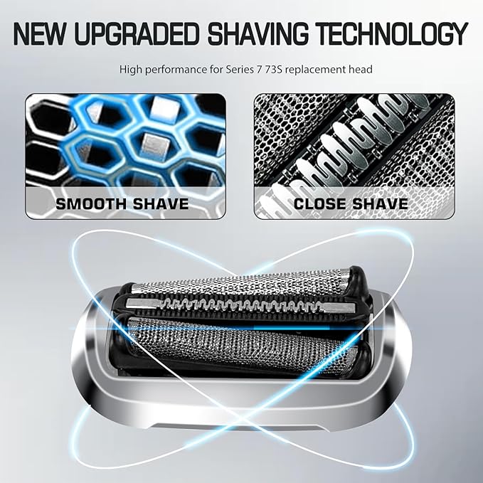 S7 73S 360 Replacement Head Foil & Cutters for Braun Series 7 Eletric Shavers, Compatible with Braun New Generation 7020s, 7025s, 7027 cs, 7071cc, 7075cc, 7085cc Razor