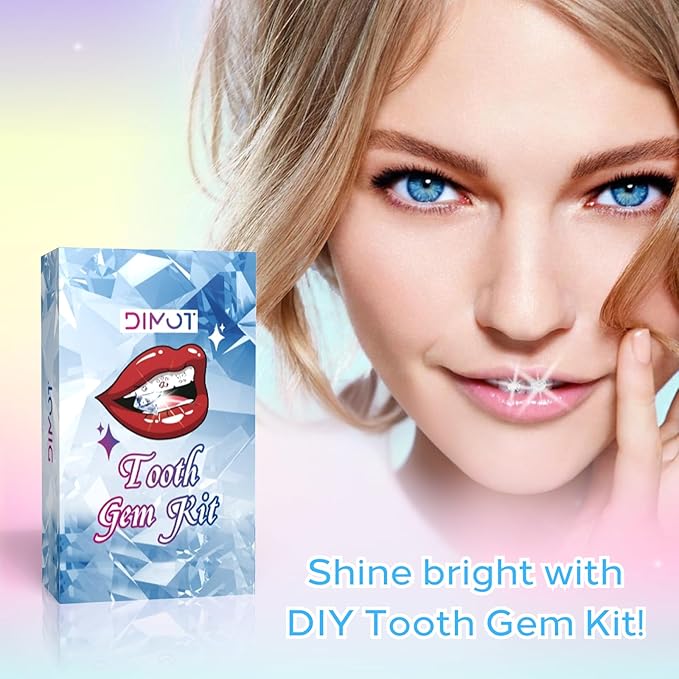 Fiorland Tooth Gem Kit, DIY Crystals Jewelry Kit Teeth Gems Set, 2025 New Professional Fashionable Y2k Tooth Gems for Teeth, 140 Pcs Starter with Sparkling Diamonds