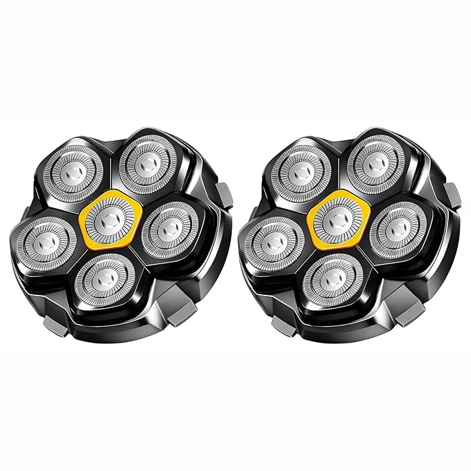 6 Blade Magnetic Replacement Shaving Heads Compatible with 6D Blade Head Compatible with Head Shavers for Bald Men,2 Pack Travel Size