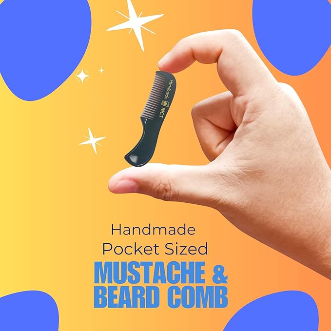 G.B.S Combo Beard Grooming set, Oval Wood Beard Brush with Boar Bristles 4 1/2" x 2 3/8", All Fine Wood Beard Comb 2" x 4" & Tortoise Pocket Beard and Mustache Comb Effortless Glide