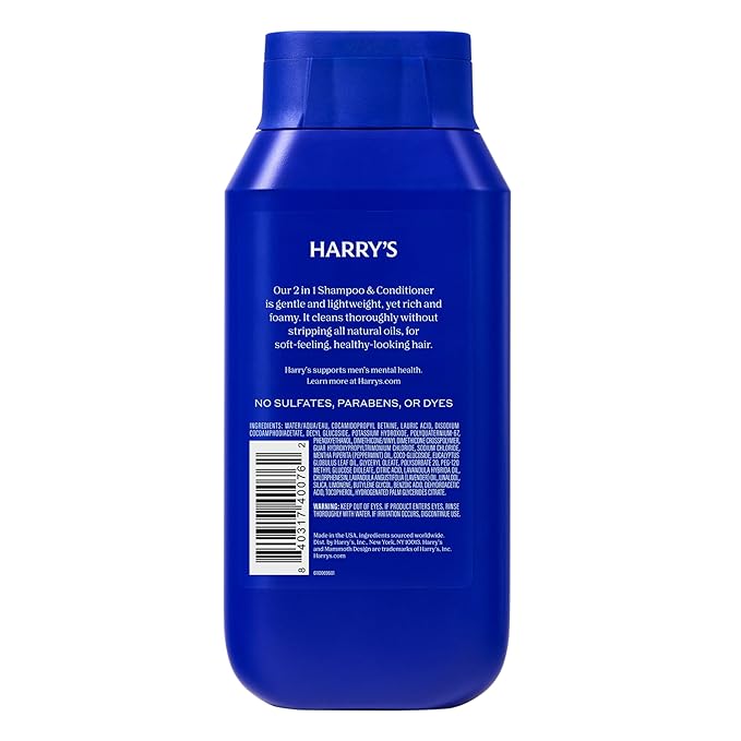 Harry's Men's 2 in 1 Shampoo and Conditioner for All Hair Types - Original Aspen Scent - (3 Pack) 14 fl oz - No Parabens or Sulfates