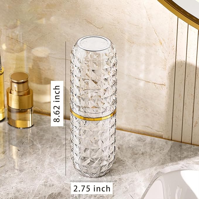 Travel Toothbrush Holder Large Travel Toothbrush Cup, Clear and Bright, Comfortable to Hold, Travel Toothpaste Container for Business Trip School Camping Bathroom(Clear)