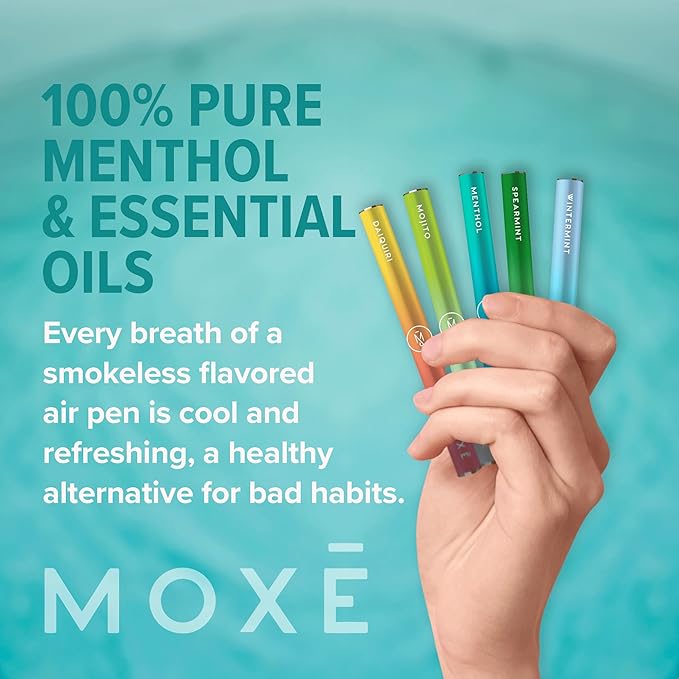 MOXE Natural Air Inhaler Variety 5 Pack | Non Electric Long-Lasting Flavored Air Refreshing Support | Oral Fixation Menthol Essential Oils, Craving Relief - New Daiquiri and Mojito Flavors