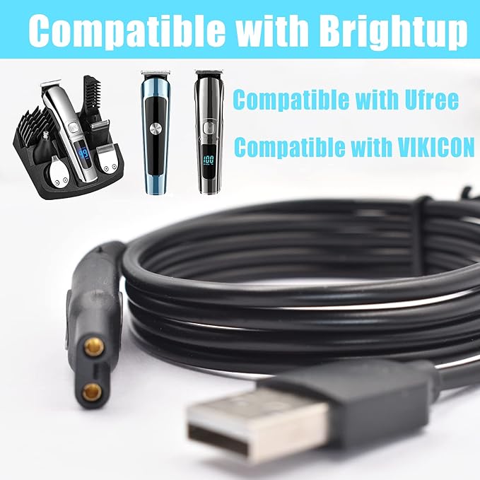 Charger Cable Compatible with Ufree/Brightup/VIKICON Beard Trimmer All-in-one Multifunctional Grooming kit Hair Clippers USB Cable