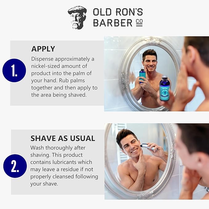 Old Ron's Barber Co. Electric Pre-Shave Splash, Unscented, 4 oz (1-pack)