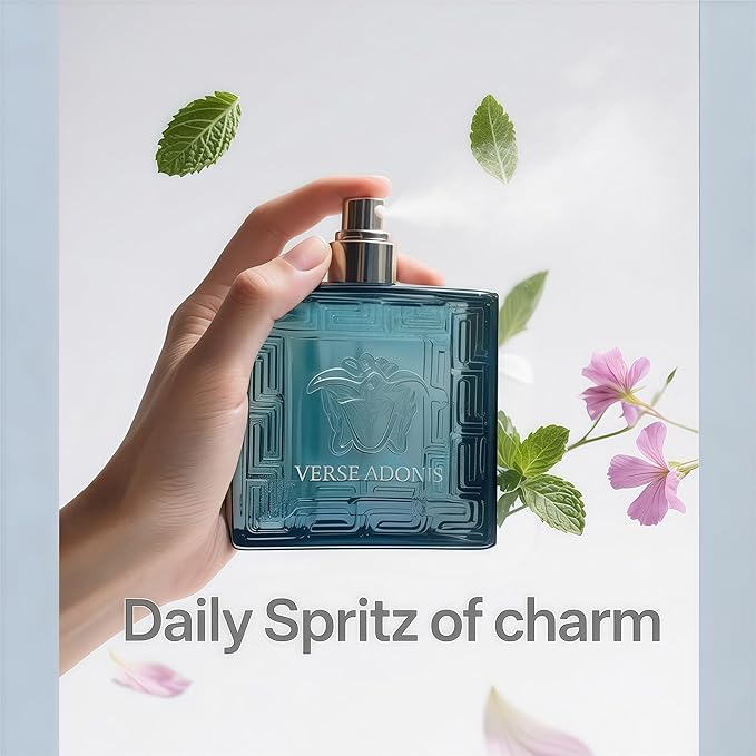 Men's Cologne Eau De Parfume Natural Spray Verse Adonis Perfume with Fruity Warm & Floral Scent 3.4 Fluid Ounce Long Lasting Fragrance