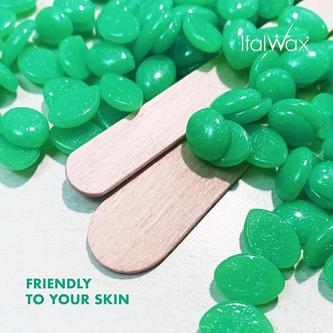 Italwax Top Line Emerald Jelly Wax 1.65lb (750g) – Ultra-Flexible Bright Green Glitter Gel for Large Areas, Applies in Super Thin Layers, Fast-Setting for Efficient Services – Made in Italy