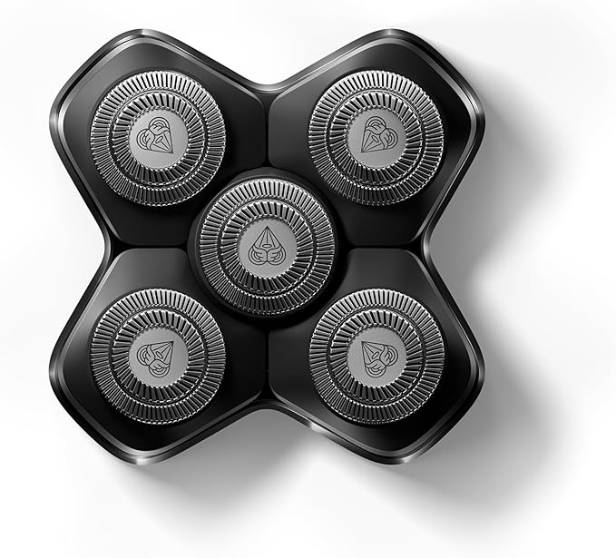 MANSCAPED® The Dome Shaver™ PRO SkinSafe® Replacement Blade Pad - Five Stainless Steel Rotary Pivoting Blades for Smooth Shave, Magnetic Attachment for Men's Head Shaver (1-Pack)