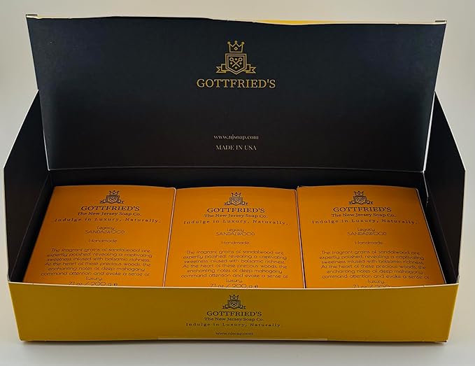 Sandalwood, Handcrafted Soap, sandalwood are expertly polished, Moisturizing Bar Soap For Men (3 Pack)