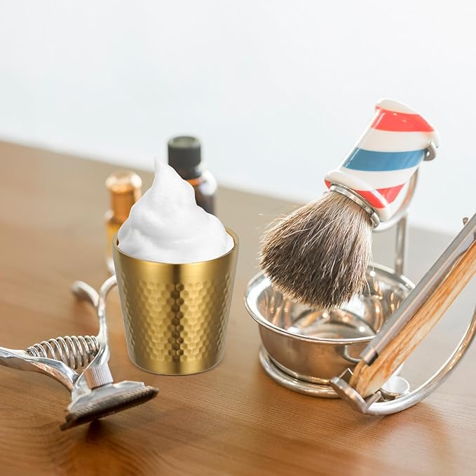Beaupretty Stainless Steel Shaving Bowl for Men 175Ml Hammered Metal Shave Cup Sturdy Household Shaving Soap Bowl and Grooming