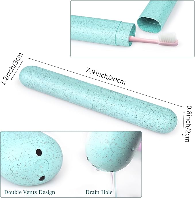 Hooqict 4 Pack Travel Toothbrush Case Portable Travel Toothbrush Holder Plastic Toothbrush Container Protector Cover for Traveling, Camping, Home, School, Business