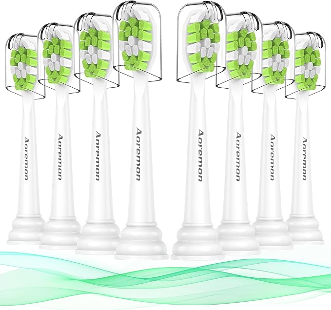 Replacement Toothbrush Heads for Philips Sonicare W C2 Electric Toothbrush Heads Compatible with Sonicare 4100 5100 5300 6100 C1 G2 Snap-on Electric Tooth Brush Handle, 8 Count, White