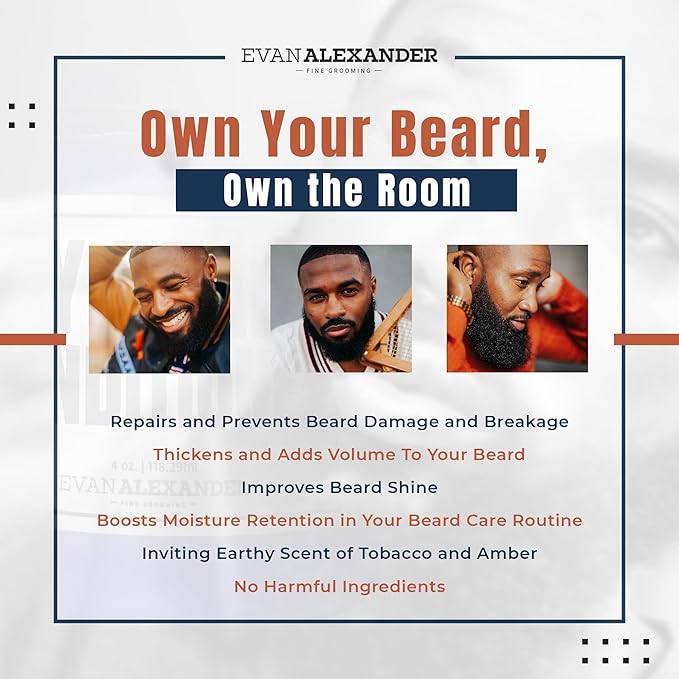 Evan Alexander Grooming MY Beard Conditioner for Men - 4 oz | Smoothens Frizzy Beards, Repairs Damage, Enhance Shine & Boosts Moisture Retention