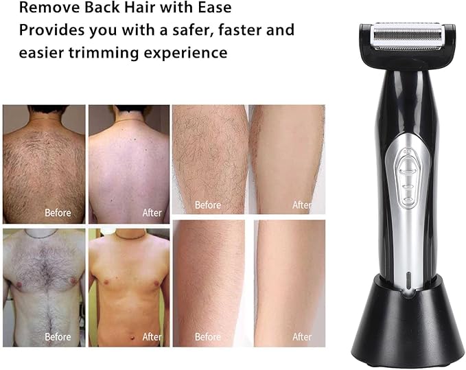Back Shavers for Men, Men Electric Body Grooming Trimmer kit for Arm Beard Back, Adjustable Removable Handle with Extreme Reach, Wet Dry Shaving Men Back Groomer