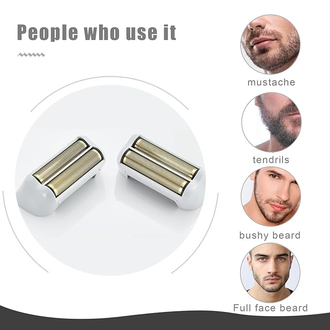 For Andis Foil Shaver Replacement Head for Model TS-1 TS-2 17150 17200 17235 Pro Foil Shaver, Replaces #17155 17160 17280 Shaver (Gold/2Pack)