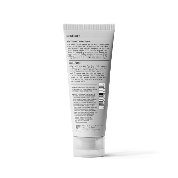 Bevel Shaving Cream for Men, Moisturizing Shave Cream with Aloe Vera and Vitamin E to Soothe Skin and Prevent Razor Bumps, 4 Fl Oz (Packaging May Vary) (Pack of 2)