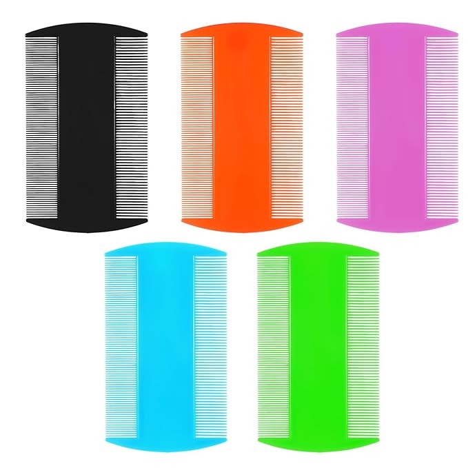 5 PCS Beard Mustache Comb, Flea Dandruff Comb, Double-Sided Pocket Combs for Hair Beard Detangling Knots, Care Grooming