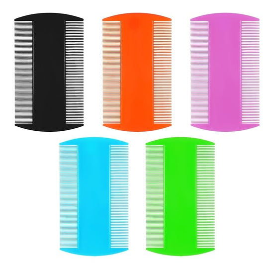 5 PCS Beard Mustache Comb, Flea Dandruff Comb, Double-Sided Pocket Combs for Hair Beard Detangling Knots, Care Grooming