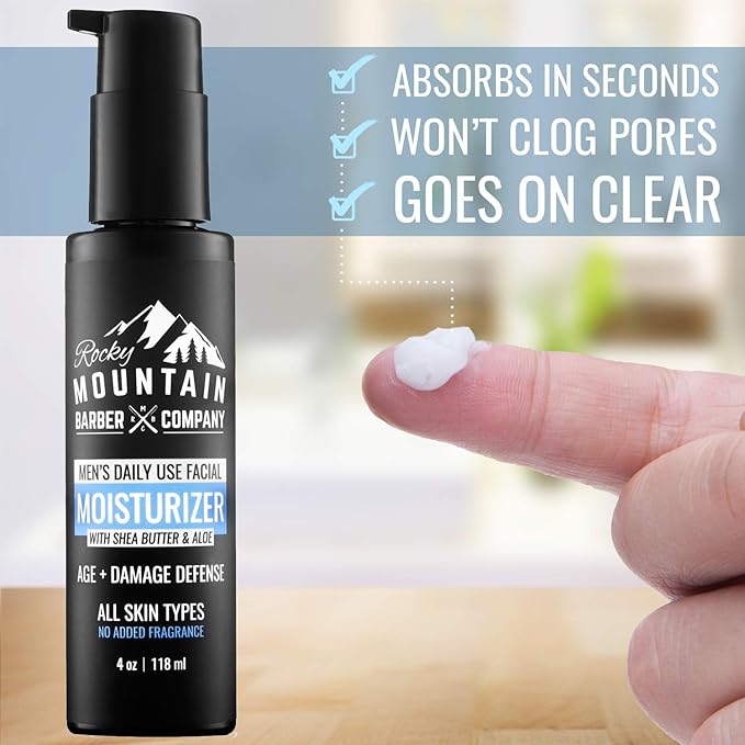 Men's Face Moisturizer - With Shea Butter, Jojoba Oil, Argan Oil & Vegetable-Derived Glycerin - Fragrance-Free Formula For All Skin Types