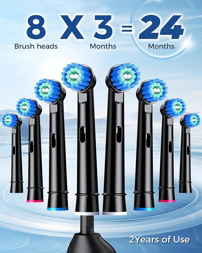 TEETHEORY Rotating Electric Toothbrush for Adults with 8 Brush Heads, Sensitive Gum Care Electric Toothbrush with 3 Modes and 2 Min Smart Timer, Rechargeable Last 60 Days