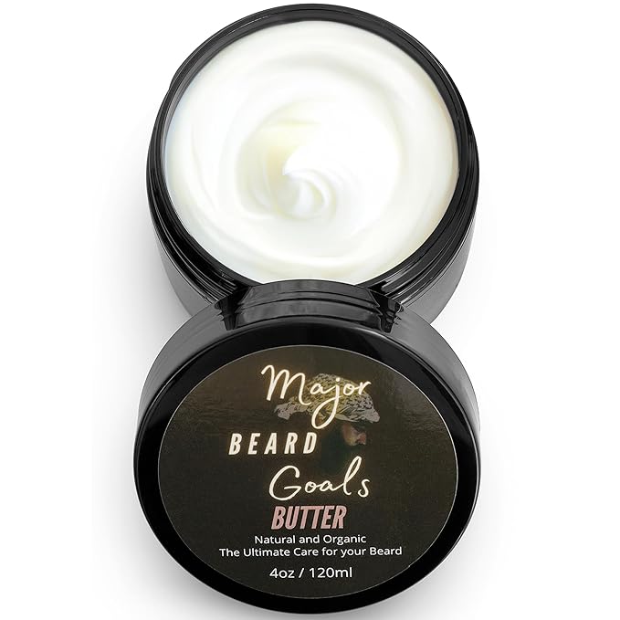 Beard Butter for Men - Leave-In Softener for Mustache & Beard Care, Cream Hydrates, Reduces Itchiness - Jamaican Black Castor Oil, Biotin, Collagen, & Shea Butter - 4oz