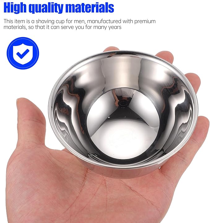 TOYANDONA Stainless Steel Shaving Soap Bowl Barber Bubble Bowl Shaving Cream Cup for Men Sturdy Suitable for Beard Care Random Style