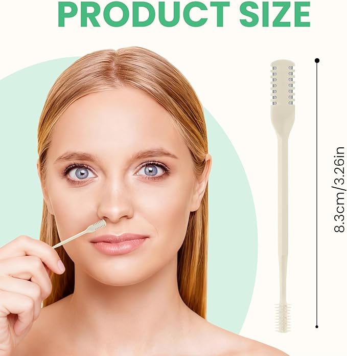 Nasal Hair Cutter – Double-Sided Manual Nose Hair Trimmer for Men & Women, Portable Razor & Remover, Safe Stainless Steel Nose Hair Knife for Travel & Daily Grooming (Beige, 3 pcs)