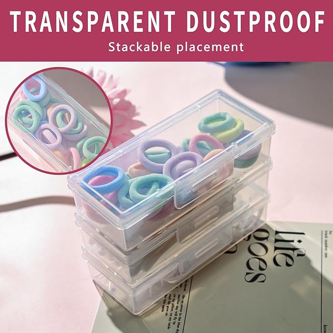 6Pcs Cotton Swab Holder for Travel,Portable Dental Floss Case Clear Plastic Cotton Pad Holder,Travel Floss Picks Case Storage Containers with Dustproof Lid