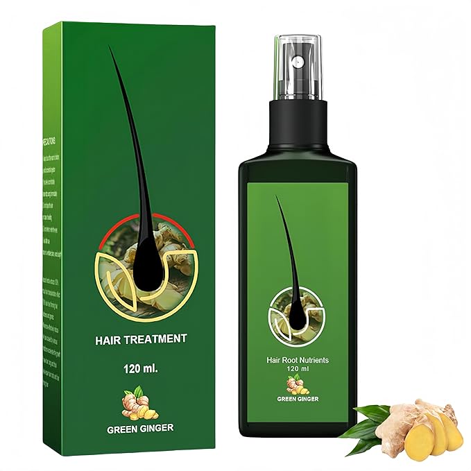 Ginger Hair Growth Serum with Ginger Oil - Anti Hair Loss Treatment, Promotes Thicker, Fuller and Faster Growing Hair (4 FL OZ) (1 Pcs)