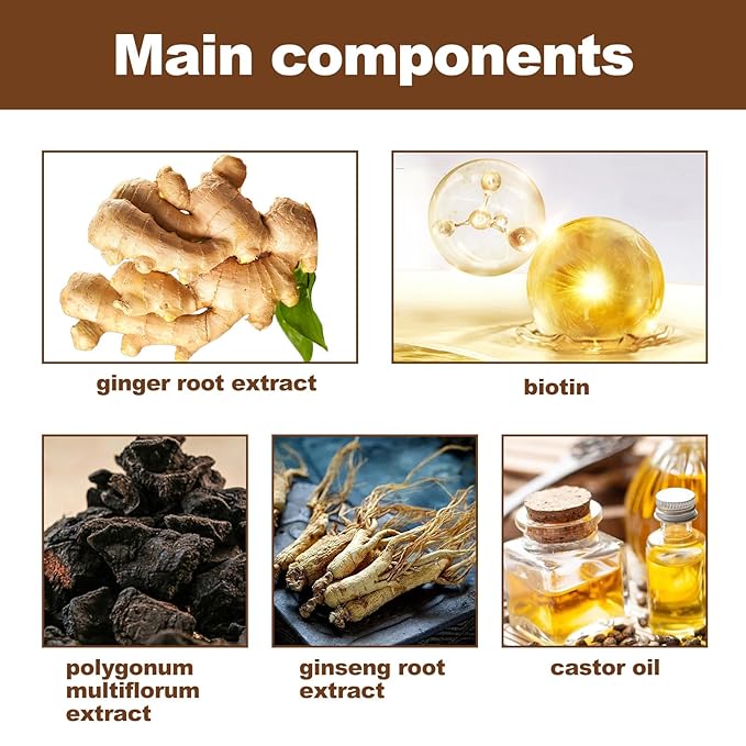 Biotin Hair Growth Serum，Hair Growth Spray Containing Ginseng Root Extract and Ginger Root Extract，Moisturizes the scalp, strengthens hair follicles, prevents hair loss, and promotes hair growth.