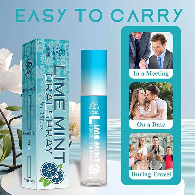 Oral Spray for Bad Breath and Dry Mouth, Mouth Spray Breath Fresheners, Sugar-Free, Fights Bad Breath for Adults, Portable Long Lasting, Dry Mouth Spray,15ml/0.5fl.oz (3Pack)