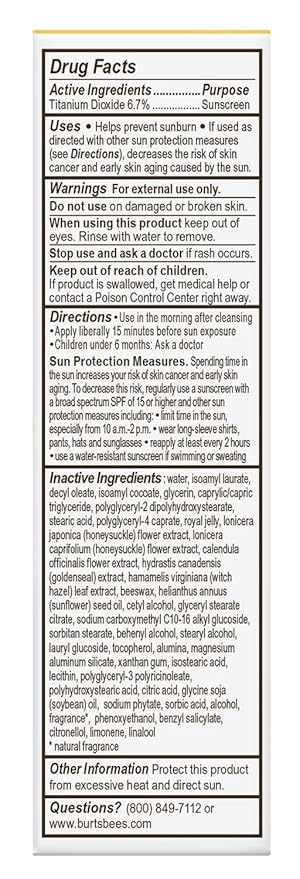 Burt's Bees Skin Nourishment Day Lotion with SPF 15 for Normal to Combination Skin, 2 Oz (Package May Vary)
