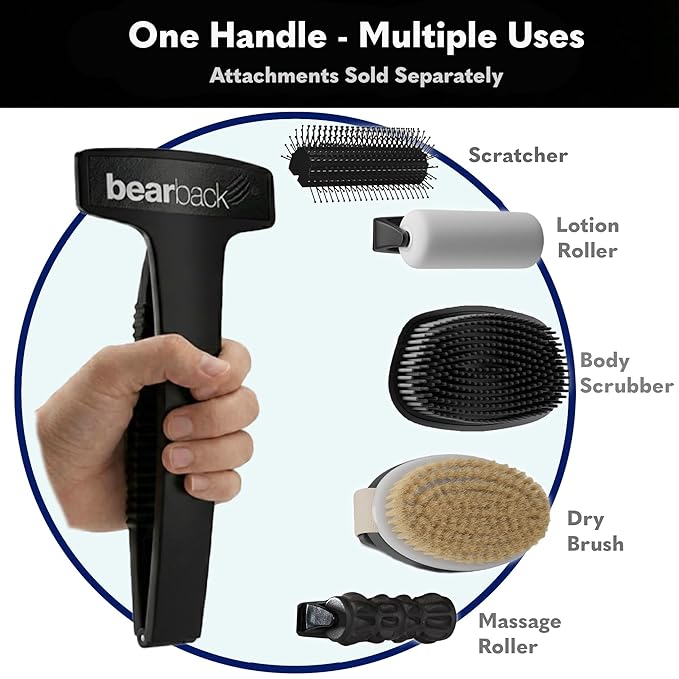 Bearback Back Shaver for Men – DIY Razor with Pivoting Triple Blades & Folding Handle – Wet or Dry Back & Body Hair Removal