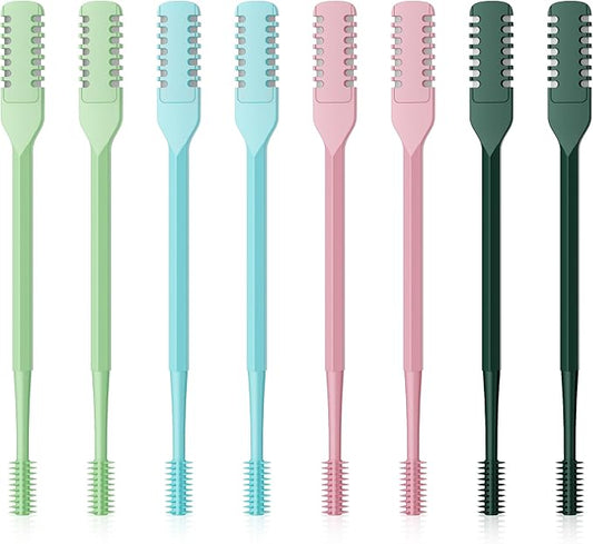 8PCS Nasal Hair Cutter for Women Men, 2026 Upgraded Portable 2-in-1 Nasal Hair Cutter Sticks Double Sided Nose Knife with Soft Cleaning Brush