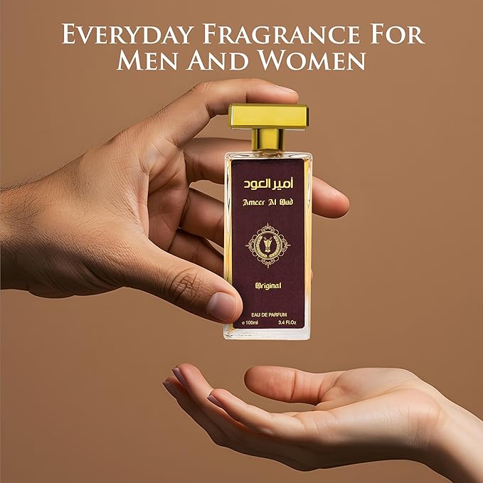 Ameer Al Oud for Men & Women - Wood, Oriental Earthy Fragrance - Top Notes of Agarwood, Vanilla & Sweet Sugar - Base Scents of Sandalwood & Herbal - Free of Paraben - Elegant 100ml Bottle
