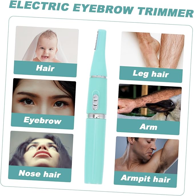 ERINGOGO Electric Eyebrow Razor and Nose Hair Trimmer 2-in-1 Hair Removal Tool for Women Compact Design for Travel Battery Not Included