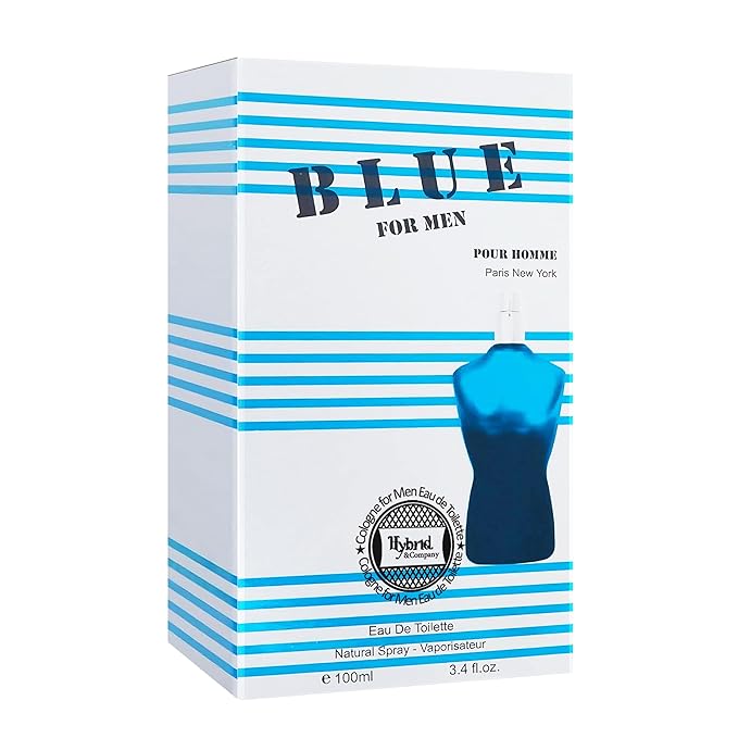 Hybrid & Company Blue For Men Eau De Toilette Natural Spray Vaporisateur 3.4 FL.OZ