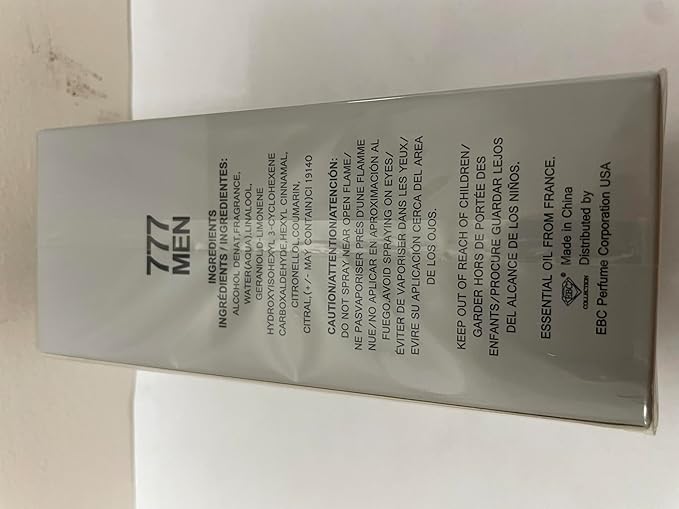 EBC-Collection, 777 MEN SILVER Perfume for Men, 3.4oz/100ml