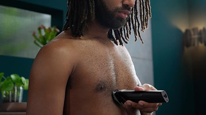 Philips Norelco Multigroom 5000 Series, All-in-One Trimmer and Hair Clipper, 18-Piece Men's Grooming Kit for Beard, Face, Hair, Body and Intimate Areas, No Blade Oil Needed, Model MG5910/49