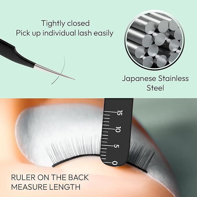 Eyesy Lash Straight Isolator Lash Tweezer | Professional Volume False Lash Application Tool | Multi Shapes & Purposes Tweezers | Non-Slip Grip Tweezers (Purple)